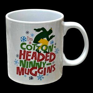 BUDDY the ELF Christmas Coffee Mug Cotton Headed Ninny Muggins Large Ceramic